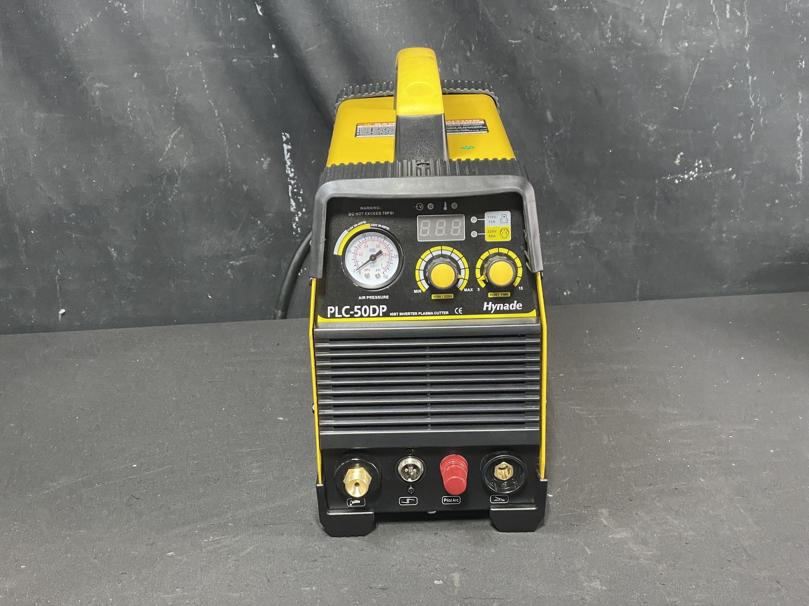 Hynade PLC50DP Pilot Arc Plasma Cutter 50Amp High Frequency Yellow