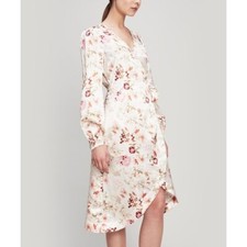 byTiMO Satin Floral Synthetic Wrap Midi Dress size