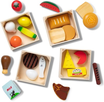 Melissa and Doug 10271 Nahrungsmittelgruppen Holz Kaufladen Zubehör 21 Teile