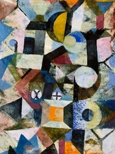 11132.Decoration Poster.Home Wall.Room art.Paul Klee painting.Yellow Half Moon