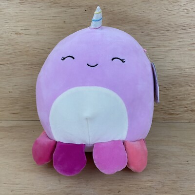 Squishmallows Kellytoy 2021 Sleepy Eye Davina Pink Octopus 8'' Plush NEW