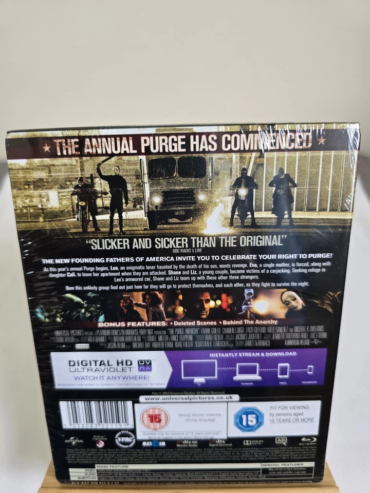 THE   PURGE    ANARCHY   BLU-RAY   LIMITED   EDITION    STEELBOOK,  BRAND   NEW  - Image 3 of 4