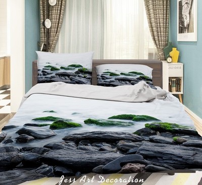 3D Ocean Rocks Close-up Quilt Cover Set Bedding Sets Pillowcases