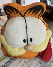 RARE Vintage GARFIELD LARGE 24" Nylon Plush Pillow 1990s Garfield tongue out