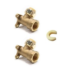 2 PCS 3/4x1/2 Inch Push Fit Female NPT Drop Ear Elbow Plumbing Fitting Brass