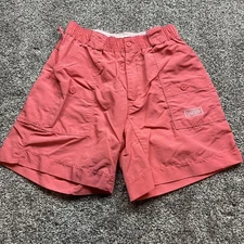 AFTCO Fishing Shorts Mens 30 Coral Nylon Cargo Pockets Elastic Waist Outdoor
