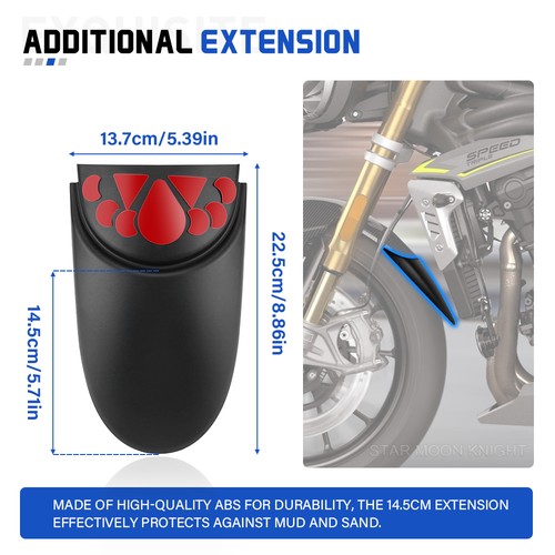 For Speed Triple 1200RR RS Fender Extension Daytona 660 Front Fender Extender - Picture 5 of 14