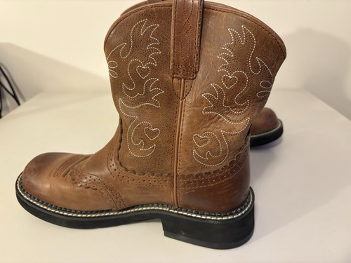 Ariat Fatbaby 14930 stivali da cowgirl donna 9,5 marrone sella corda western - Foto 5 di 13