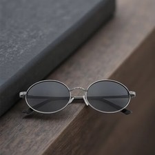 Retro Oval Metal Polarized Sunglasses Women Men Small Trendy Vintage Sun