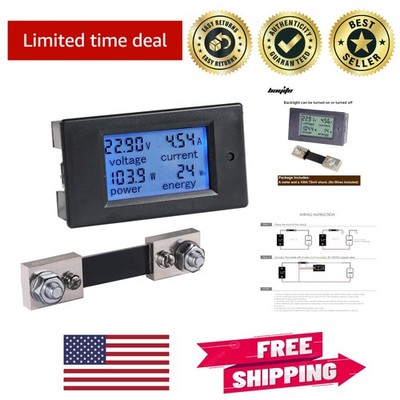 Precision Digital Voltage/Current Multimeter: 6.5-100V, 0-100A Measurement