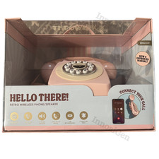 Hello There Retro Wireless Phone Speaker Bluetooth Rotary Dial Pink Vintage Styl