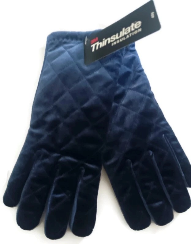 Women's Thinsulate Quilted Gloves NAVY, One Size
