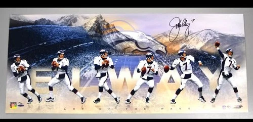 John Elway Signed Broncos "Art Of The Pass" 15x36 Photo Autograph Upper Deck COA