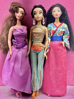 #ad Disney Princess Doll Lot Vintage Disney Store Jasmine Disney Mattel Mulan Megara $19.99