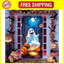 DERAYEE Halloween Door Cover, Cute Ghost Photography Backdrop Multicolor
