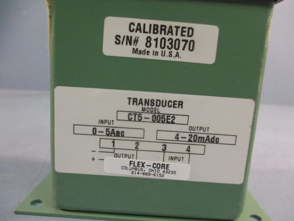 FLEX-CORE CT5-005E2 CURRENT TRANSDUCER 0-5aAC 4-20mAdc - Image 2 of 4