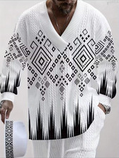 Men's Outfit 2 Piece Set Shirt Pants Suit PLUS SIZE BIG 5XL