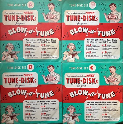 Vintage Kenner 1949 Blow A Tune Game/Instrument Set Of 4 tune-disks
