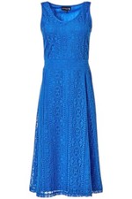 Antthony Women's Lace Sleeveless V-Neck Midi Dress Vibrant Azure