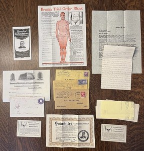 BROOKS RUPTURE APPLIANCE COMPANY, MARSHALL MICH Antique Advertising Collection