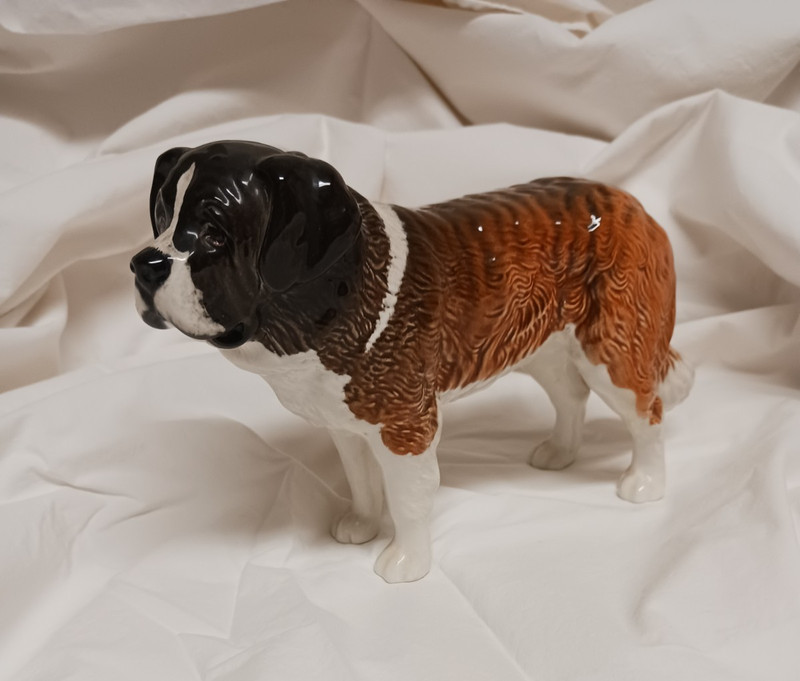 Vintage Beswick Saint Bernard Dog Corna Gath Stroller Glossy Porcelain Figurine