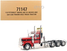 PETERBILT 589 TRUCK TRACTOR W/DAY CAB LEGENDARY RED 1/32 DIECAST MASTERS 71147