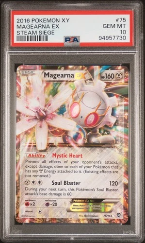 2016 POKEMON XY STEAM SIEGE #75 MAGEARNA EX PSA 10