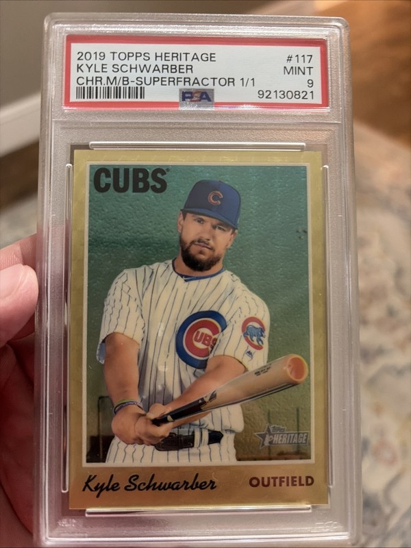2019 Topps Heritage - Kyle Schwarber #THC-117 Chrome /superfractor 1/1