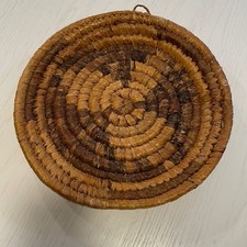 Boho jute woven decor wall hanging or tray round 14" diameter