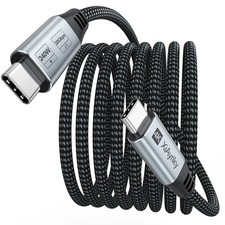 USB C Monitor Video Cable 10FT Long 4K 120Hz, 20Gbps  240W USBC 10FT, Grey