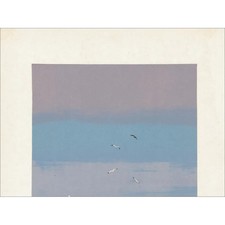 LA GIRAUDIERE Mady de - "Vagues bretonnes" Lithographie originale - 59x46cm