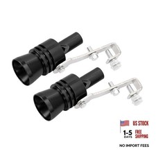 Turbo Whistle Mufflerfor Caraluminum Alloy 2 Pc Black