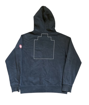 【KOOLOSET】Doble Boxy Hood AW12 Cav Empt Ziggurat Distressed Double Zip-Up Black Hoodie