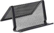 Business Card Holder Mesh Metal 50 Cards 3.78 x 3.38 x 2.13 Black Desk