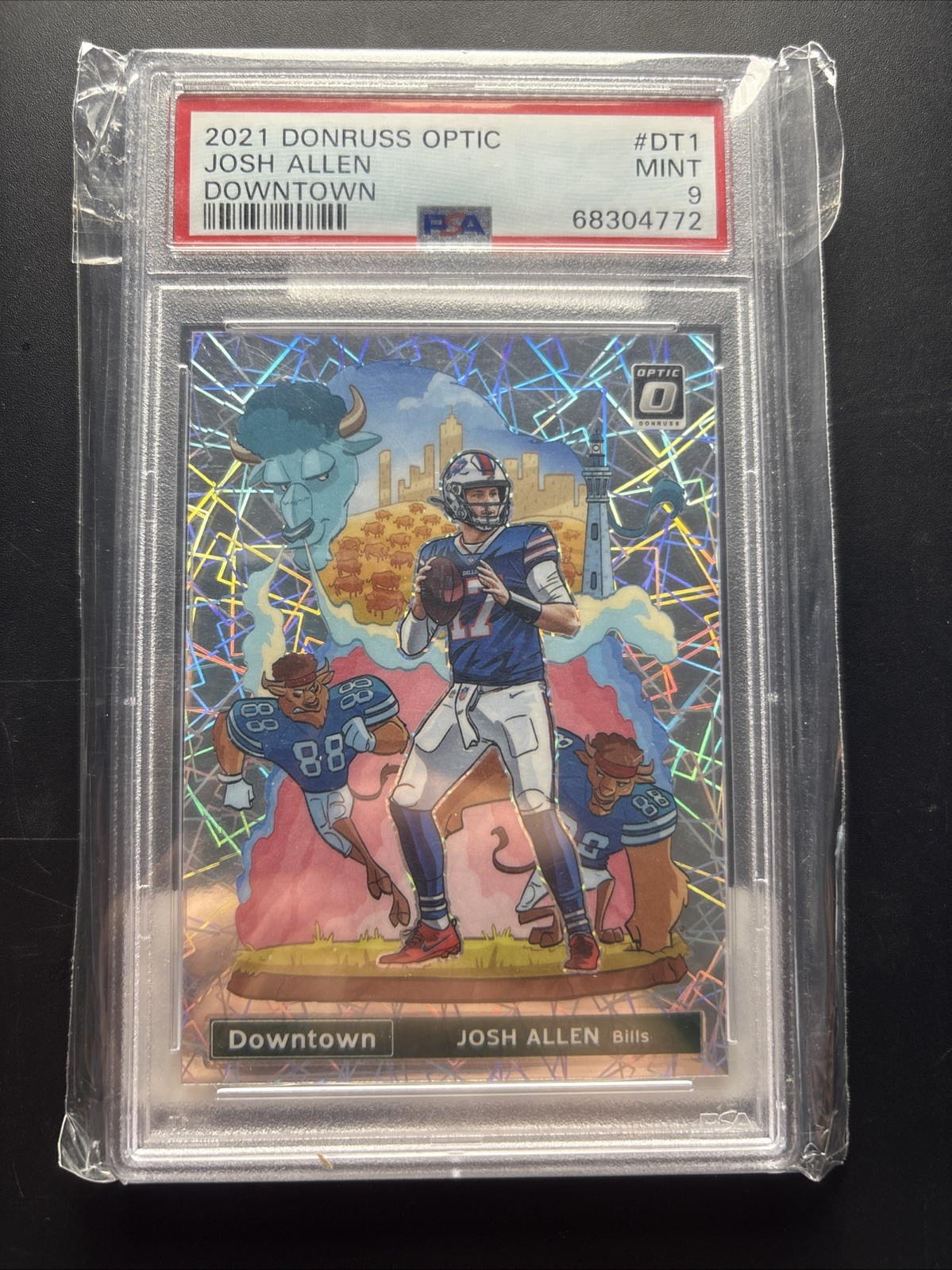 JOSH ALLEN 2021 Panini Donruss Optic Downtown DT-1 PSA 9 MINT Buffalo Bills