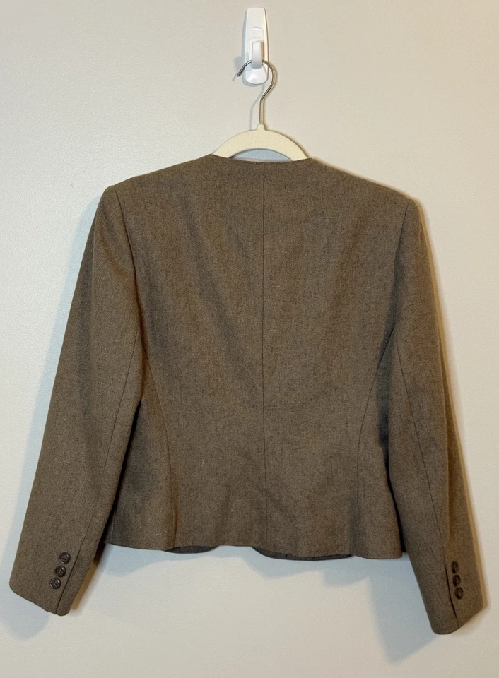 Vintage David Benjamin Wool Blend Brown Button Blazer Sz 7 - Image 4 of 4