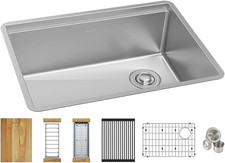 Elkay Crosstown 16 Gauge Workstation Stainless Steel 26", Polished Satin
