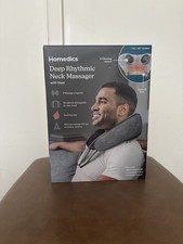 HoMedics Głęboki rytmiczny masażer szyi z ciepłem, akumulatorowy, szary