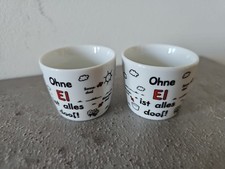 Sheepworld 2 Eierbecher Keramik weiss Ohne Ei ist alles doof Schafe Schäfche NEU