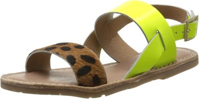 Yep By Jonak Girls Sandals Elsa Summer Shoes, Yellow (Leopard), EUR 30
