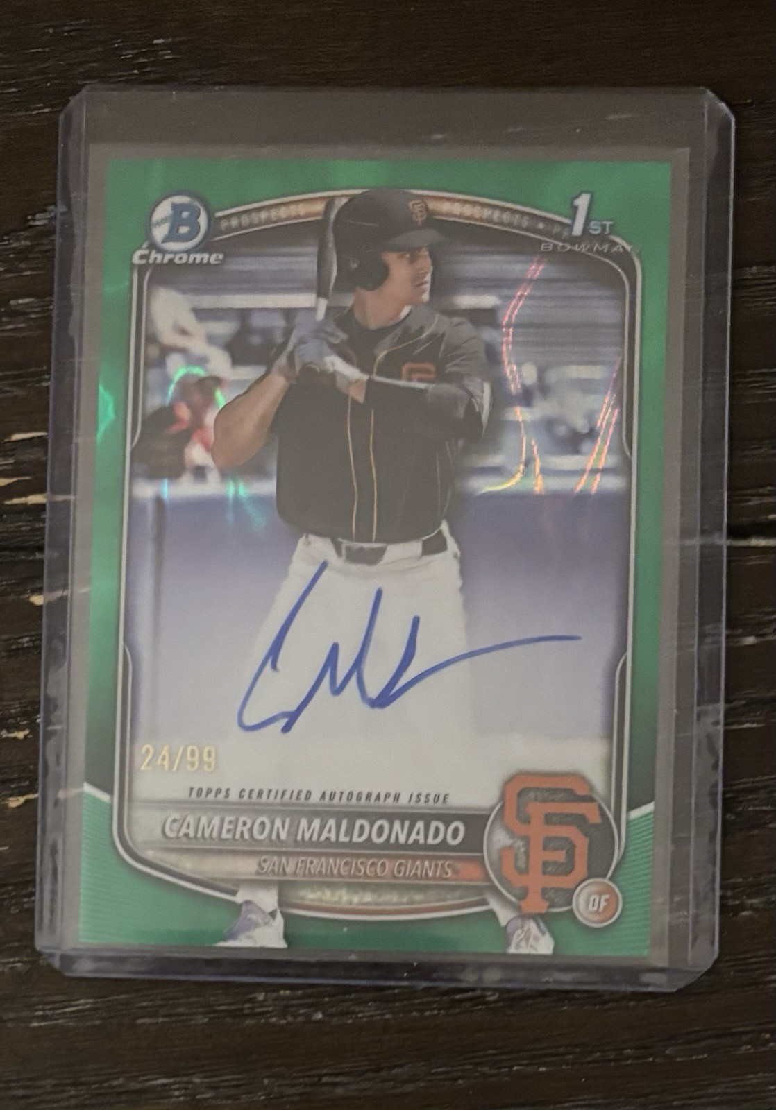 2025 Bowman Draft Cameron Maldonado Chrome Auto Green Lava Refractor 1st #/99