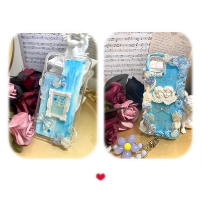 Buy One, Get One Free.iPhone 11 promax Baroque butterfly & angel Case , handmade