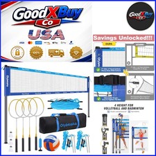 Outdoor Badminton Volleyball Set with Net Rac...