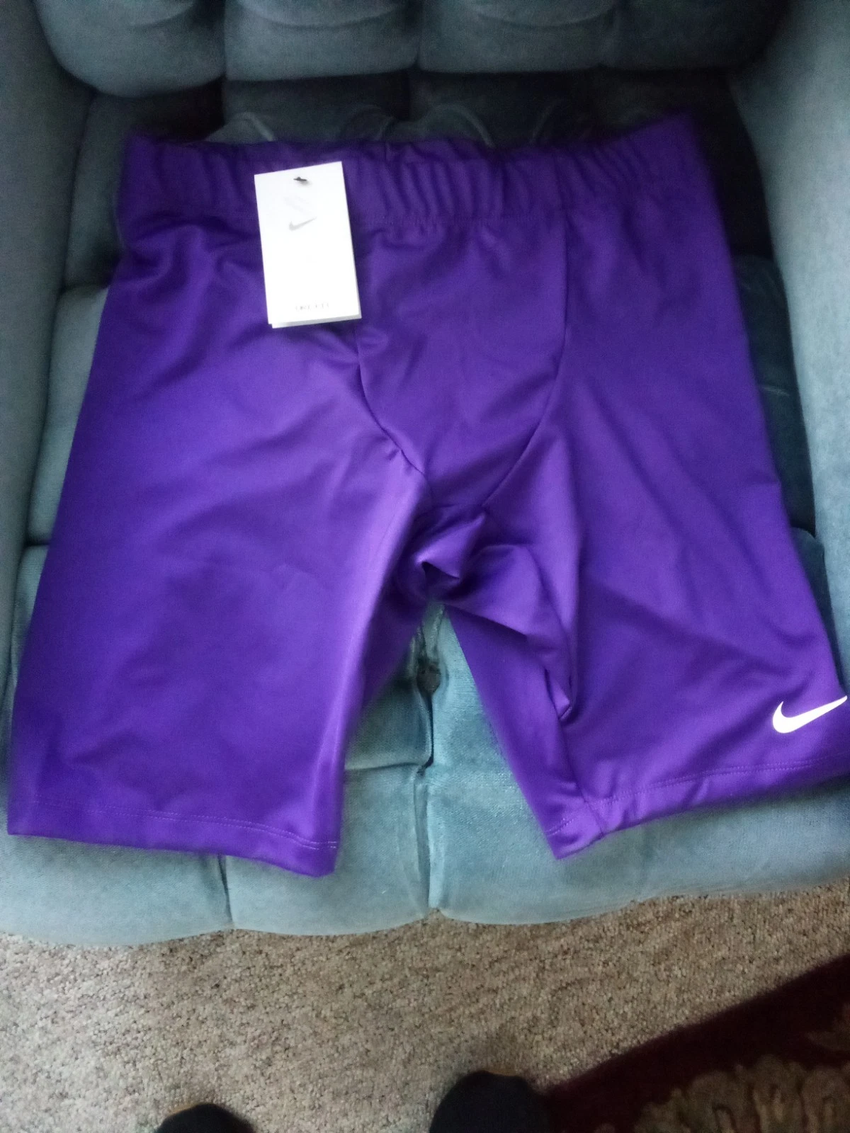 Nike Half Tights Mens XL Compression Shorts Running CV2727-545 Purple 9”