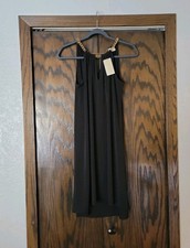 NEW xs Michael kors women's black gold chain tank dress extra small