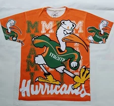 Custom Miami Hurricanes T shirt sublimation college football basketball Florida 