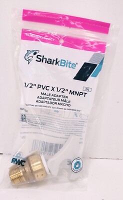 Shark Bite Male Adapter 1/2''PVC x 1/2''MNPT UIP120