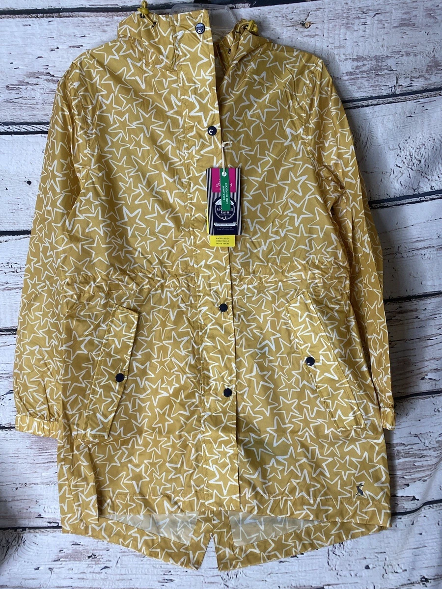 JOULES Yellow Stars Go Lightly Rain Coat Women s US 6 eBay