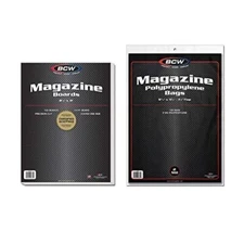 (25 pack) BCW Magazine Bags And Boards Acid Free - Archival Magazine Storage