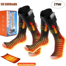 Washable Men Women Electric Heated Socks Winter Foot Warmer Rechargeable Battery